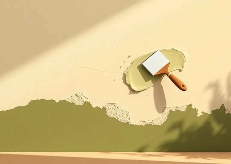 Application d'un enduit décoratif à la lisseuse sur un mur