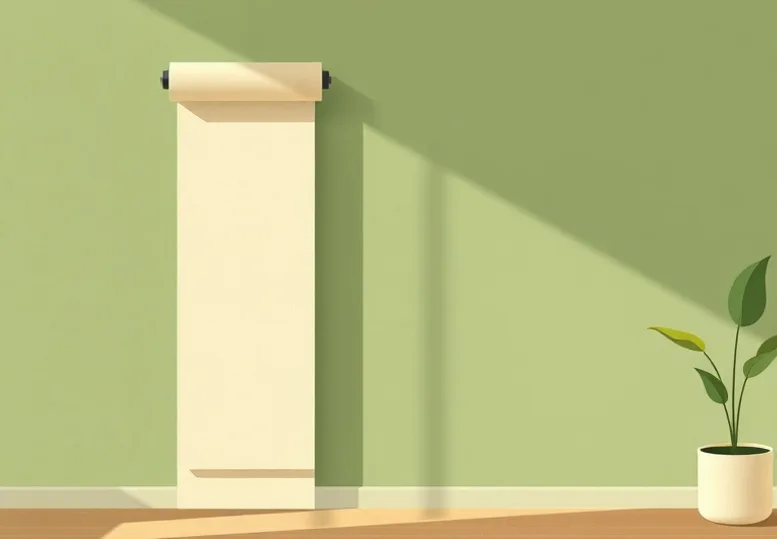 Pose de papier peint, rouleau et brosse à maroufler